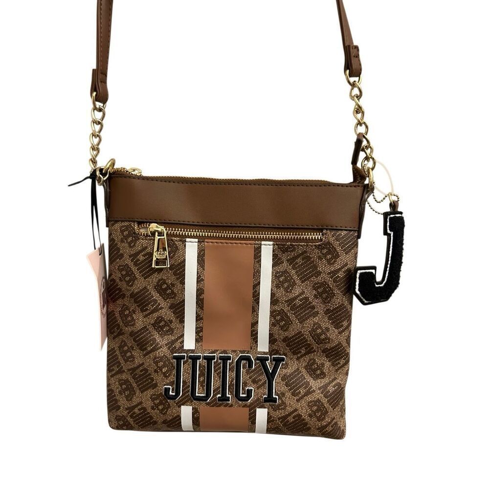 NWT Juicy Couture Logo Print Coated Canvas Crossbody Bag
